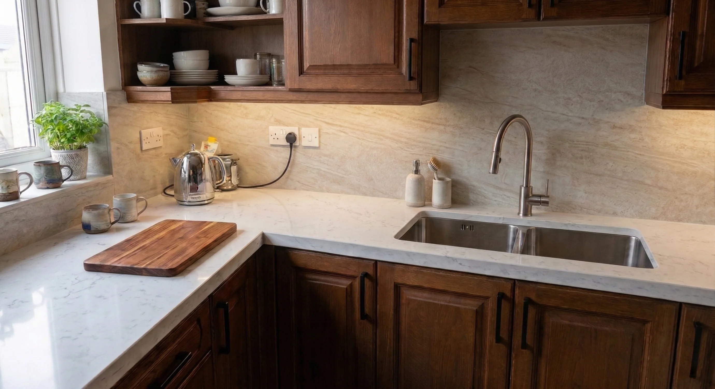 Готовая столешница из кварца